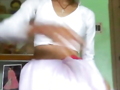 Tamil innocent in saree strip and Records on camera